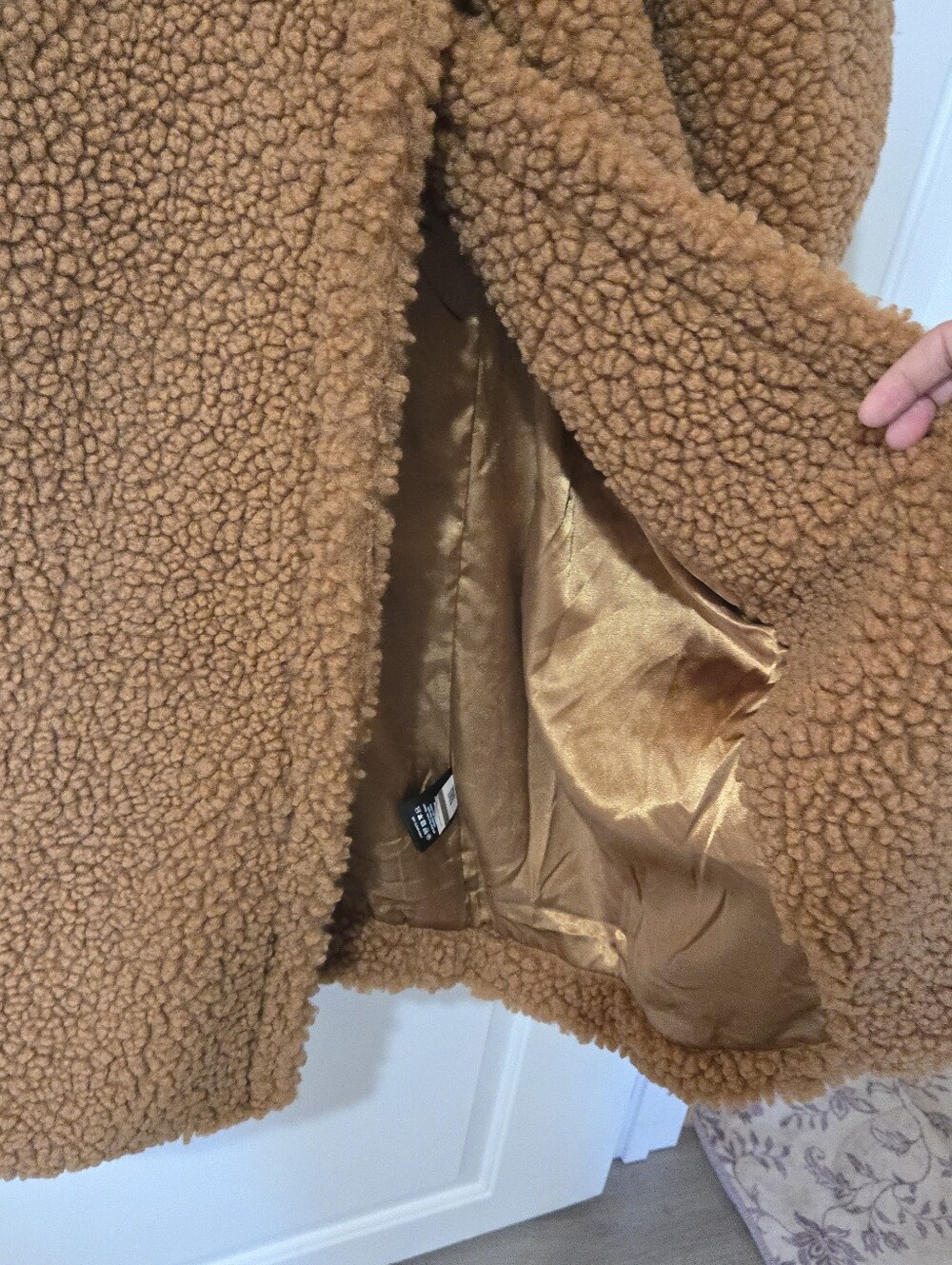 UGG Brown Gertrude Long Teddy Coat, SIZE M - Picture 12 of 16